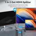 Vention HDMI 2.1 Switcher 8K@60Hz 4K@120Hz for Laptop PC PS5 Monitors Xbox TV Bi-Directional 2 in 1 Out 1 in 2 Out HDMI Splitter. 
