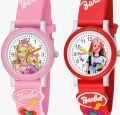 Barbie Doll Style Kids Watch / Cartoon Style Watch For Kids Girls /3D Cartoon Design Pink Silicone Reubber  Streps Watch For Girls. 
