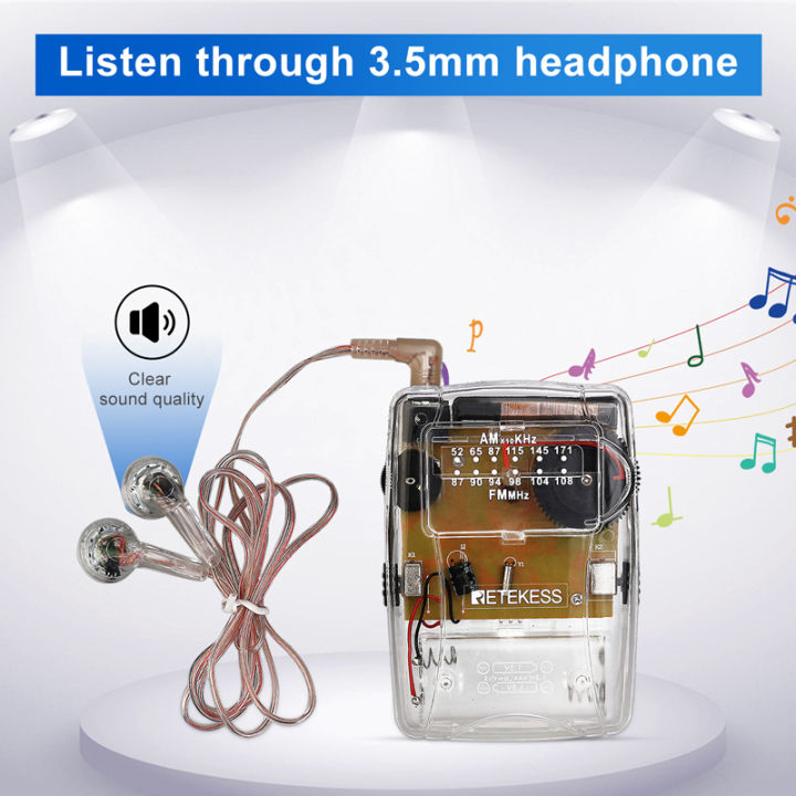 RETEKESS%20TR624%20Transparent%20Portable%20Radio%20AM%20/%20FM%20Pointer%20Tuning%20Support%20Headphones,%20Used%20for%20Church%20Conference%20Museum%20Guide%20-%20Image%204