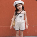 Children's Sets Floral Embroidered Strappy Top + Shorts 2-Piece Set Summer Kids Clothes Girls Kids Clothes Girl Clothes.
