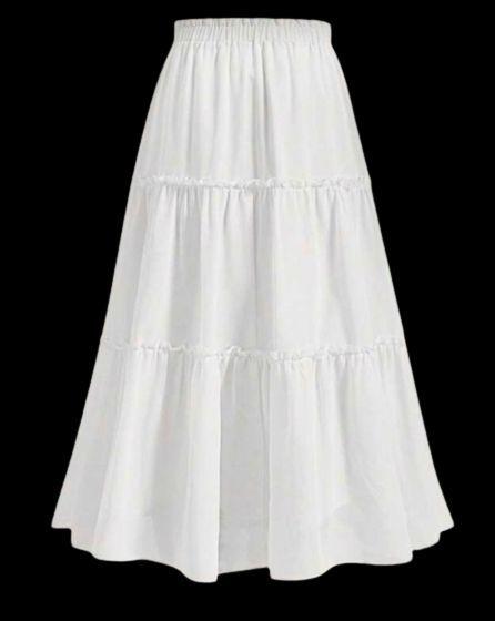 Ladies%20Casual%20Long%20Skirts/Women's%20White%20Long%20Skirts%20-%20Image%203