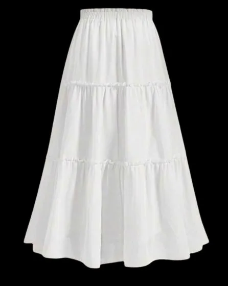 Ladies%20Casual%20Long%20Skirts/Women's%20White%20Long%20Skirts%20-%20Image%203