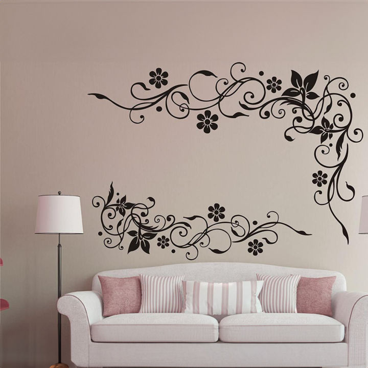 Wall Sticker Lovely Flower and Vine Decal 90x59cm