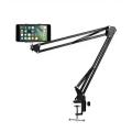 Overhead Video Stand Phone Holder Articulating Arm Phone Mount Table Top ChromLives Scissor Boom Arm Articulating Phone Stand Tablet Phone Holder for Streaming Phone Baking Crafting. 