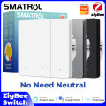 Zigbee Tuya Smart Light Switch No Neutral Wire Capacitor Require EU Wall Switch Voice Remote Control Work With Alexa  Home lightify. 