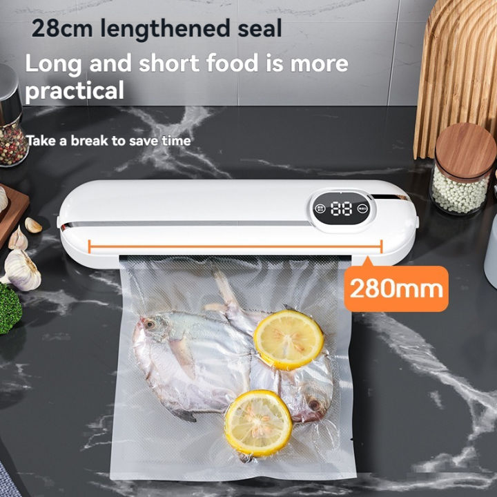 220V Automatic packaging machine food vacuum sealing machine portable household vacuum food sealing kitchen helper Gift 10 bags
