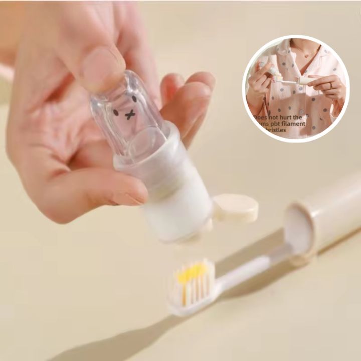 New Travel Foldable Toothbrush Set 2 - in - 1 Toothbrush + Toothpaste Cute Design Essential for Organizing Business Trips
