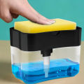 1/2pcs Automatic Soap Dispensers Sponge Holder Press Bottle Liquid Dishes Cleaning Tool with Sponge Wipe Combo Kitchen Sink Use. 