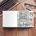Bview Art Cozy Spaces: Stress-Relief Coloring Book for Adults with Bold & Easy Patterns, Cute Drawings - Perfect Gift Idea ﻿. 