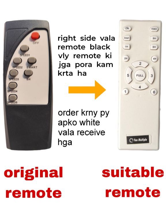 Universal Remote Control For AC DC Fan Compatible With Several Models Of Ceiling Fans