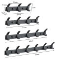 Modern Hanging Hooks For Wall Aluminium Black Towel Holder Bathroom Door Clothe Hanger Coat Rack Wall Mounted. 