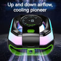 JS86 Portable Magnetic Semiconductor Phone Cooler with Digital Display RGB Lights 3 Mode Powerful Cooling Fan for Gaming Live. 