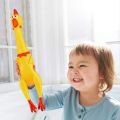 3PCS Funny Cartoon Rubber Screaming Chicken Toy Shrilling Chick Squeeze Sound Toys Kids Adults Stress Relieve Toy. 