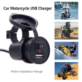Motorcycle Handlebar Charger Waterproof Usb Adapter 12V-24V USB Port Mobile Phone Charger with Light Switch Moto Accessories.