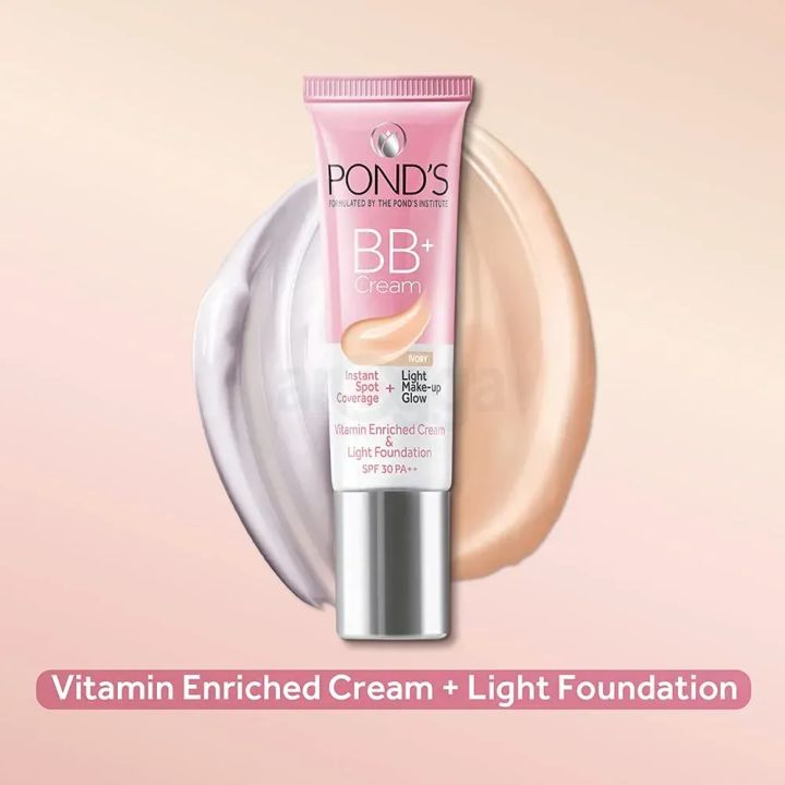 Ponds BB+ Cream Instant Spot Coverage + Light Make-up Glow Ivory (18gm) - Ponds BB Cream