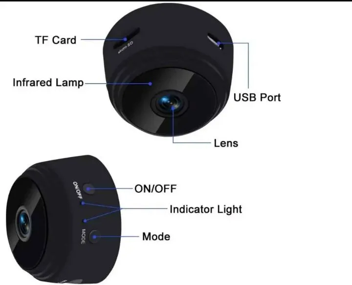 WiFi Camera with Night Vision A9 Surveillance Security Mini CCTV Wireless Spy Mini Camera