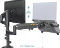 NB-H180-FP Dual Arm 2 in 1 Combo, Laptop Mount with Adjustable Tray for 10-17”Notebook, Full Motion. 