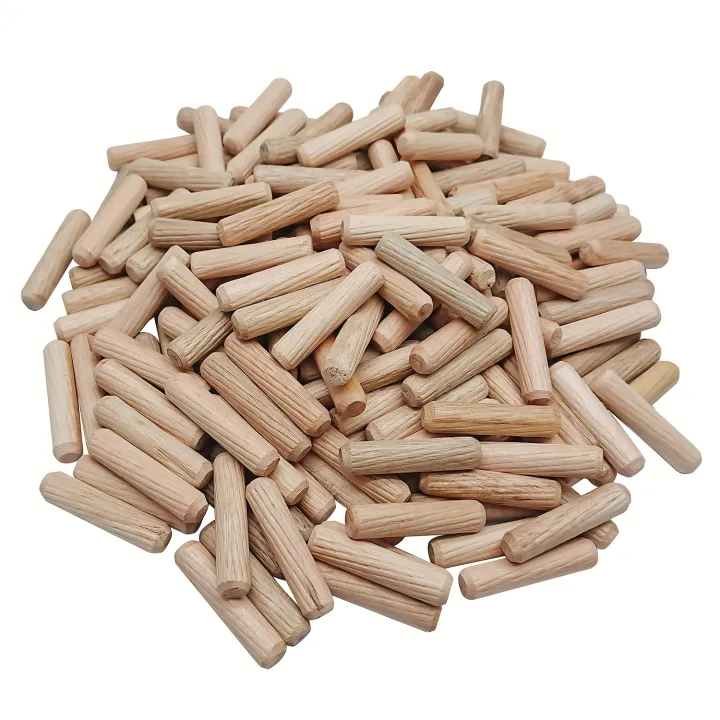 Wooden Dowel Pins  Fluted Wood Dowels Rods, Approx 1/4 x 1.6 inch,5/16 x 1.5 inch 3/8 x 2 inch  Made of Hardwood, 200 Pcs