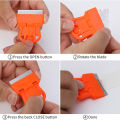 Mini Plastic Razor Blade Scraper Glass Cleaning Scraper With Metal/Plastic Blades for Removing Glue Sticker Paint Window Scraper.