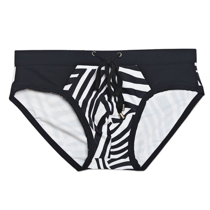 UXH%20Men's%20Swim%20Briefs%20beach%20pants%20Surfing%20bathing%20%20Surfboard%20Black%20strips%20Swimwear%20Pad%20Removed%20Push-up%20Swimming%20swimsuits%20-%20Image%205