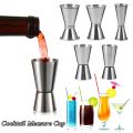 Stainless Steel Cocktail Shaker Measure Cup Dual Shot Drink Spirit Measure Jigger Kitchen Bar Tools. 