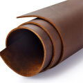 Deep brown crazy horse leather, 2mm thick genuine full-grain leather, oily leather for handmade DIY crafting of leather goods, b. 