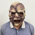 Three-Faced Rubber Demon Devil Full Head Latex Mask Demon Ball Halloween Party Cosplay Costume Licensed Devil Face Scream Ghost. 