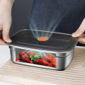 1PC Stainless Steel Camping Lunch Box Sealed Bento Box Microwave Suitable Refrigerator Freezer Storage Box Large Capacity. 