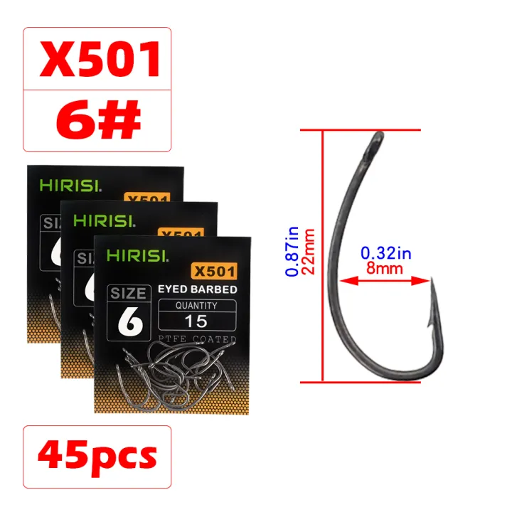 Hirisi%2045pcs%20PTFE%20Coated%20High%20Carbon%20Stainless%20Steel%20Barbed%20Fish%20Hook%20With%20Eye%20Carp%20Fishing%20Accessories%20X501%20-%20Image%207