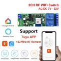 Tuya DIY 2 Channel Smart Switch For Smart Life Timing Wireless Control Relay Automation RF433 Work With Alexa Google Home. 
