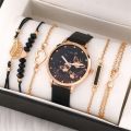 6pcs Set Womens Watches Ladies Fashion Butterfly Watch New Simple Casual Womens Analog WristWatch Bracelet Gift No Box. 