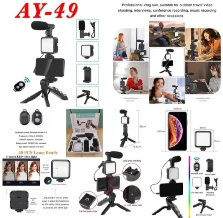 AY-49%20Vlog%20Making%20Kit%20with%20LED%20Light%20&%20Microphone%20%7C%20Mobile%20Video%20Recording%20Kit%20%7C%20Mini%20Tripod%20Stand%20for%20YouTube,%20TikTok%20&%20Live%20Streaming%20-%20Image%204