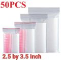 50PCS Reusealable Clear Zip Lock Plastic Bag multiple sizes to choose from small 5 sizes. 