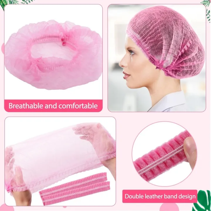 100PCS%20Disposable%20Non-Woven%20Bouffant%20Caps%2021Inchs%20Hair%20Bath%20Shower%20Caps%20Elastic%20Dust%20Head%20Cover%20Nets%20for%20Women%20Beauty%20Salon%20Spa%20-%20Image%203