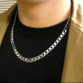 Men's Stainless Steel Silver Curb Chain Necklace 8mm x 60cm. 