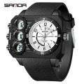 SANDA 6237 Men's Electronic Watch Fashion Sports Waterproof Luminous Creative Large Dial Calendar Cool Digital Watches for Men. 