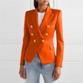 Spring Fashion New Women's Elegant Suit Jacket Double Breasted Lapel Long Sleeved Slim Fit Versatile Office Coats Blazer Women. 