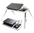 Folding Laptop Table Stand Holder 2 USB Cooling Fans Mouse Pad For Bed. 