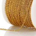 10Meters/Roll Stainless Steel Gold Chain O Shape Cross Chains for DIY Jewelry Making. 