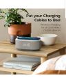 i-box Bedside Radio Alarm Clock with USB Charger, Bluetooth Speaker, QI Wireless Charging, Dual Alarm Dimmable LED Display (White). 