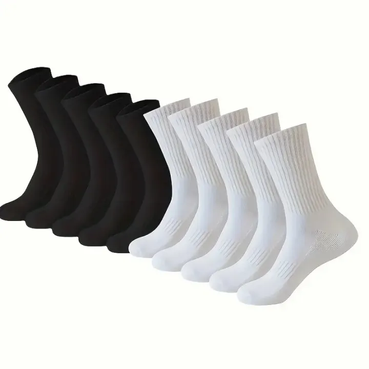 5/10/20%20Pairs%20Neutral%20Solid%20Color%20Round%20Neck%20Socks%20Spring%20Autumn%20Sweat%20Absorbing%20Breathable%20Comfortable%20All-season%20Sports%20Socks%20-%20Image%204