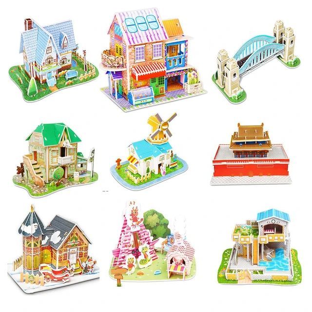 Kids Puzzle 3D Puzzle Handmade Puzzle Model Baby Brain Development Educational Toys 