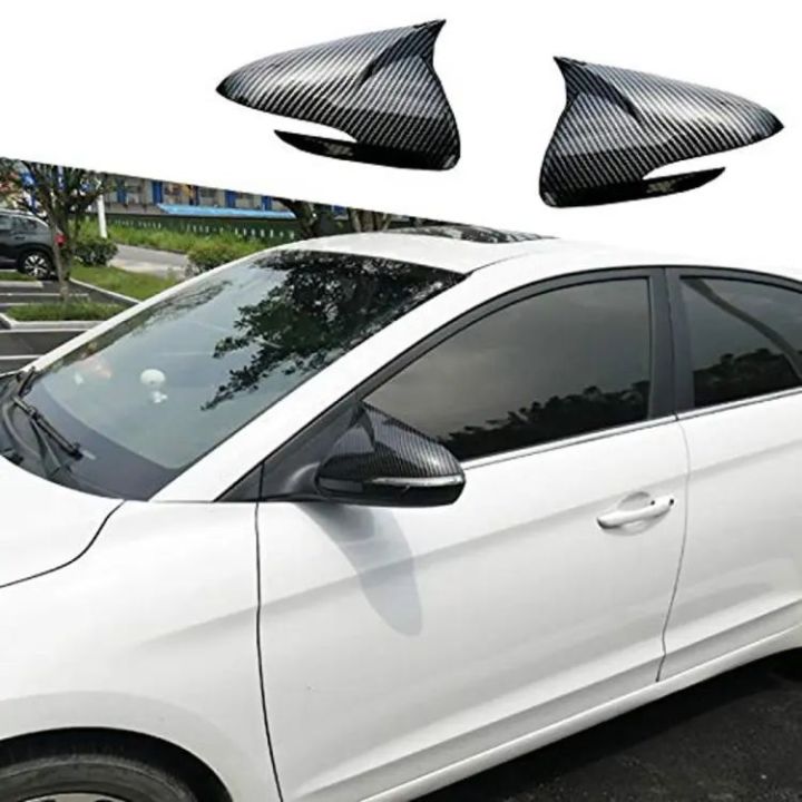 Hyundai Elantra side mirror cover carbon fiber batman style
