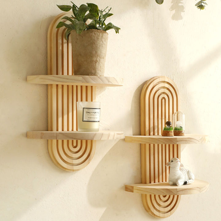 1/2Tier%20Wooden%20Arc%20Wall%20Shelf%20Floating%20Shelves%20Rustic%20Wood%20Storage%20Rack%20for%20Plants%20&%20Candles%20for%20Home%20Wall%20Wall%20Mounted%20Decor%20-%20Image%202