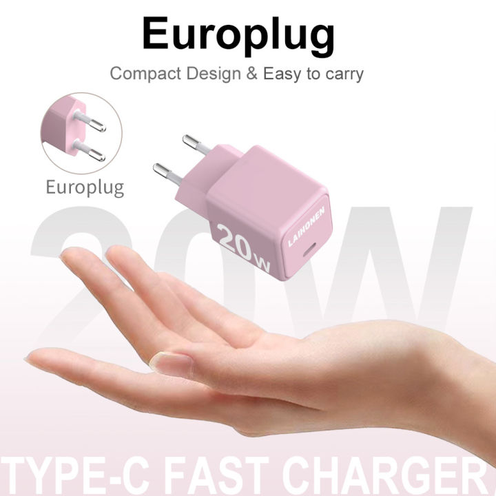 Pink%2020W%20USB%20C%20Europe%20Plug%20Adapter%20for%20iPhone%2014%2014%20Pro14%20Pro%20Max%2014%20Plus13%2012%2011%20XS%20XR%20X%20for%20Travel%20USBC%20Charger%20for%20Europe%20-%20Image%203