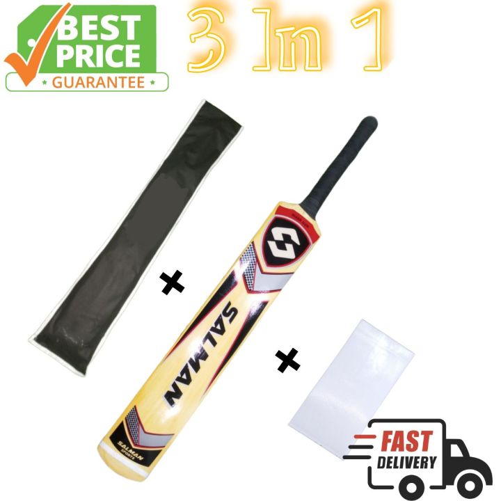 Salman Sports Tapeball High Quality Cricket Bat, Cover, Scuff Sheet