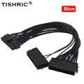 TISHRIC 30CM Dual PSU ATX 24Pin Power Supply Synchronizer Male to Female ATX Mining Supply Sync Starter ADD2PSU Riser For GPU. 