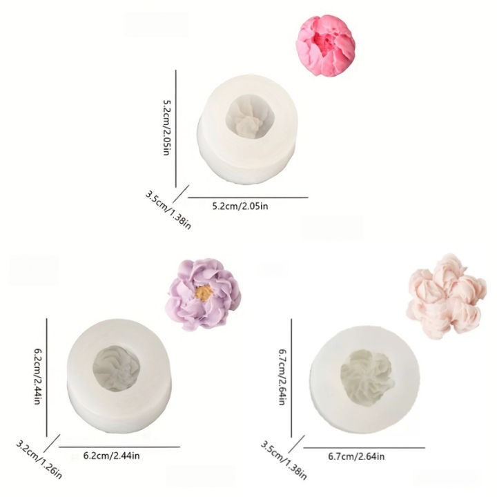 3pcs%20Creative%20Flower%20Clay%20Handmade%20Romantic%20Holiday%20Decoration%20Austin%20Rose%20Peony%20Silicone%20Mold%20-%20Image%202