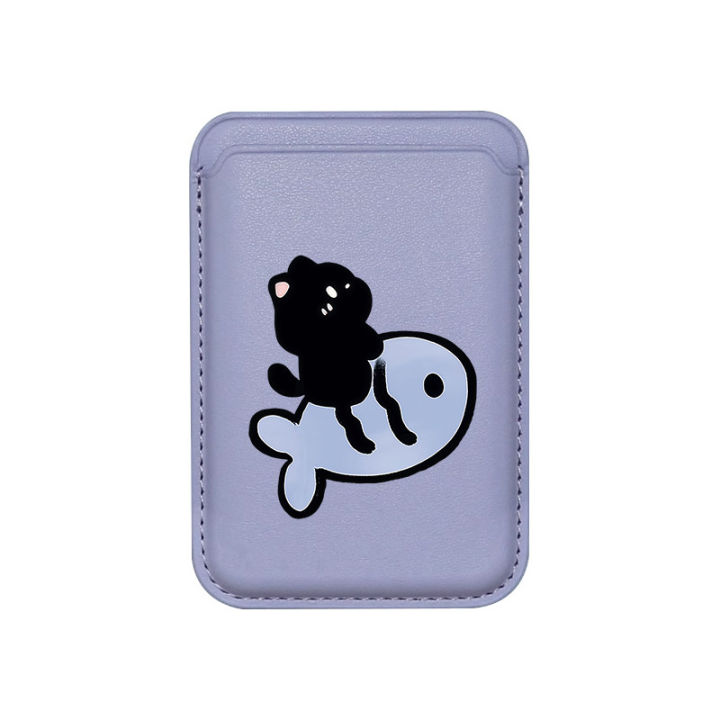 Cute%20Little%20Cat%20Riding%20Fish%20Cartoon%20Pattern%20Couple%20Card%20Holder%20Magnetic%20For%20iPhone%20For%20%20%20For%20MagSafe%20Wallet%20Cover%20-%20Image%204