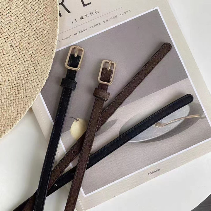 Retro French PU Leather Belt For Women Unisex Belts Buckle Luxury Belts Female Jeans Waist Belts